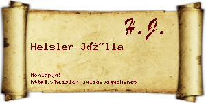 Heisler Júlia névjegykártya